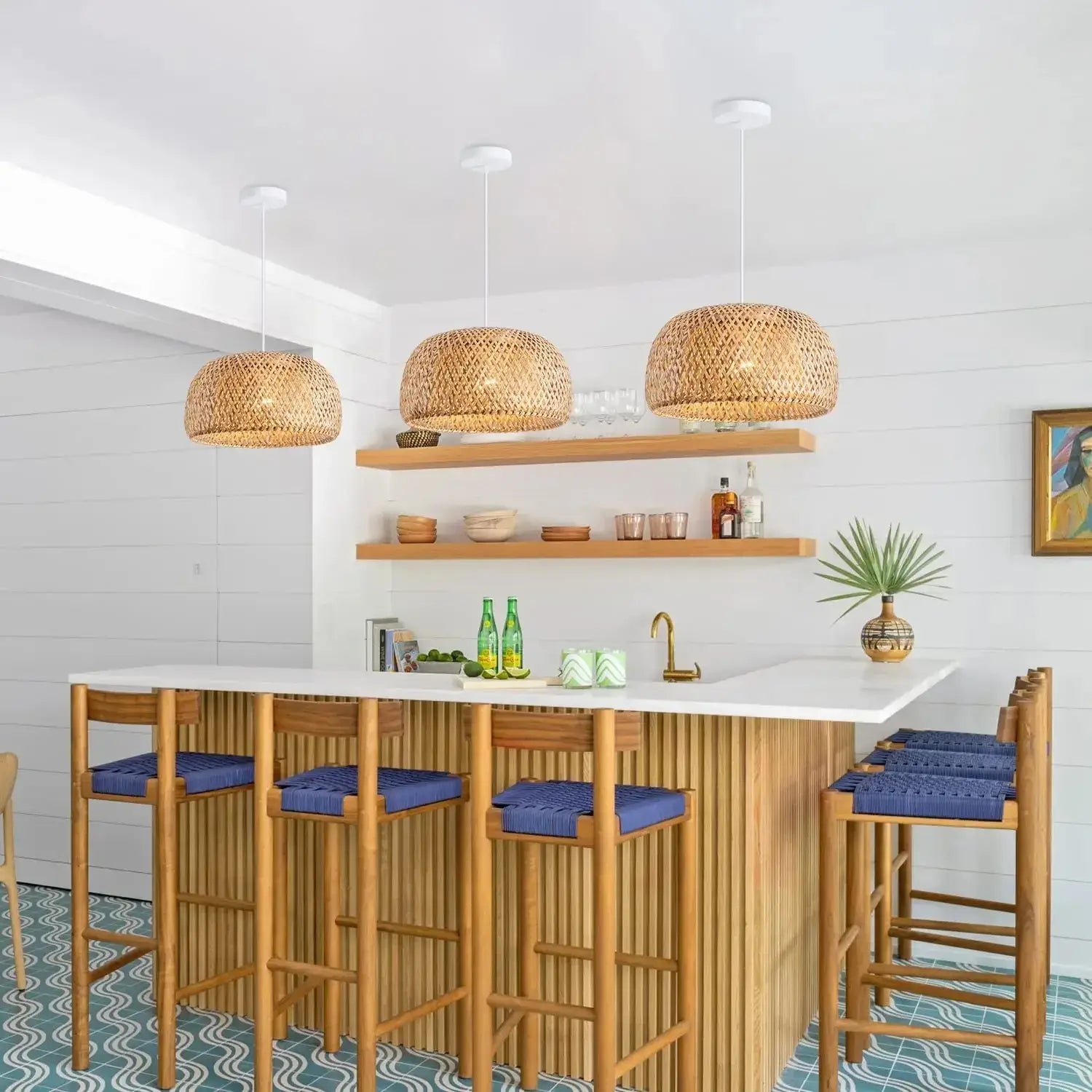 Hand-Woven Bamboo Lantern Pendant Light