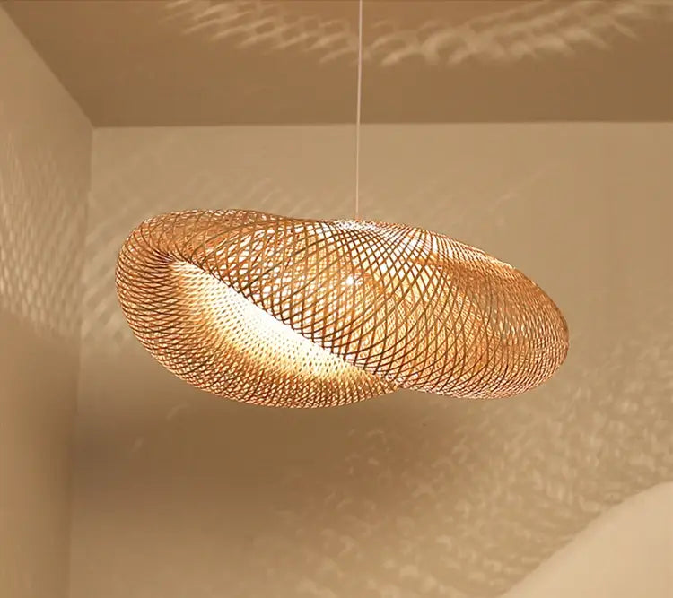Hand-Knit Bamboo Pendant Ceiling Light