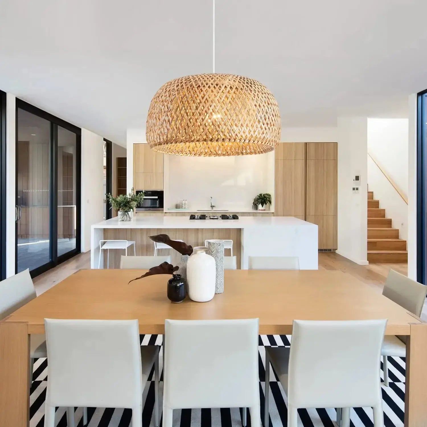 Hand-Woven Bamboo Lantern Pendant Light