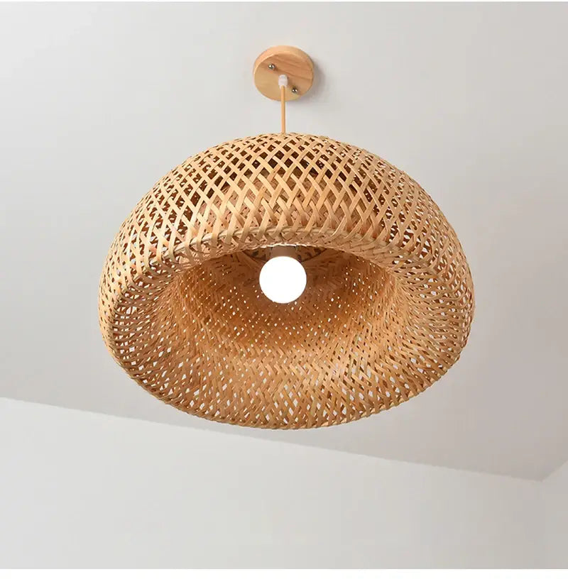 Hand-Knit Bamboo Pendant Ceiling Light