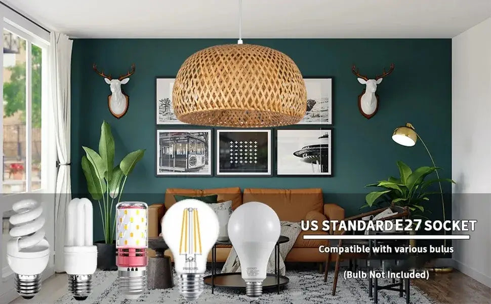 Hand-Woven Bamboo Lantern Pendant Light