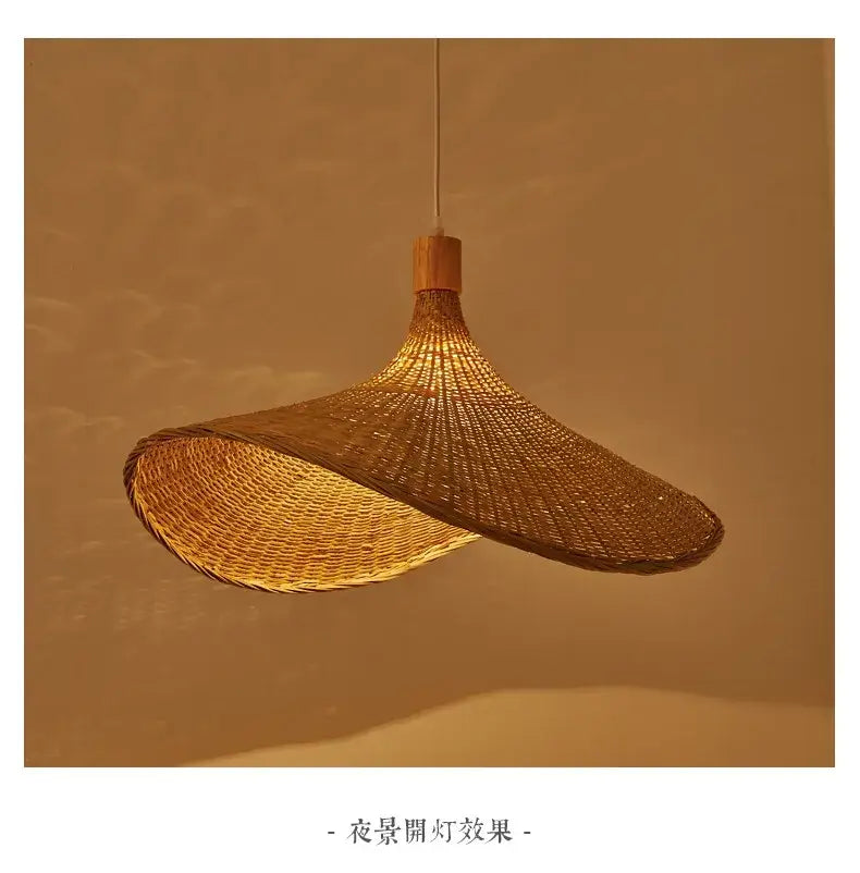 Hand-Knit Bamboo Pendant Ceiling Light